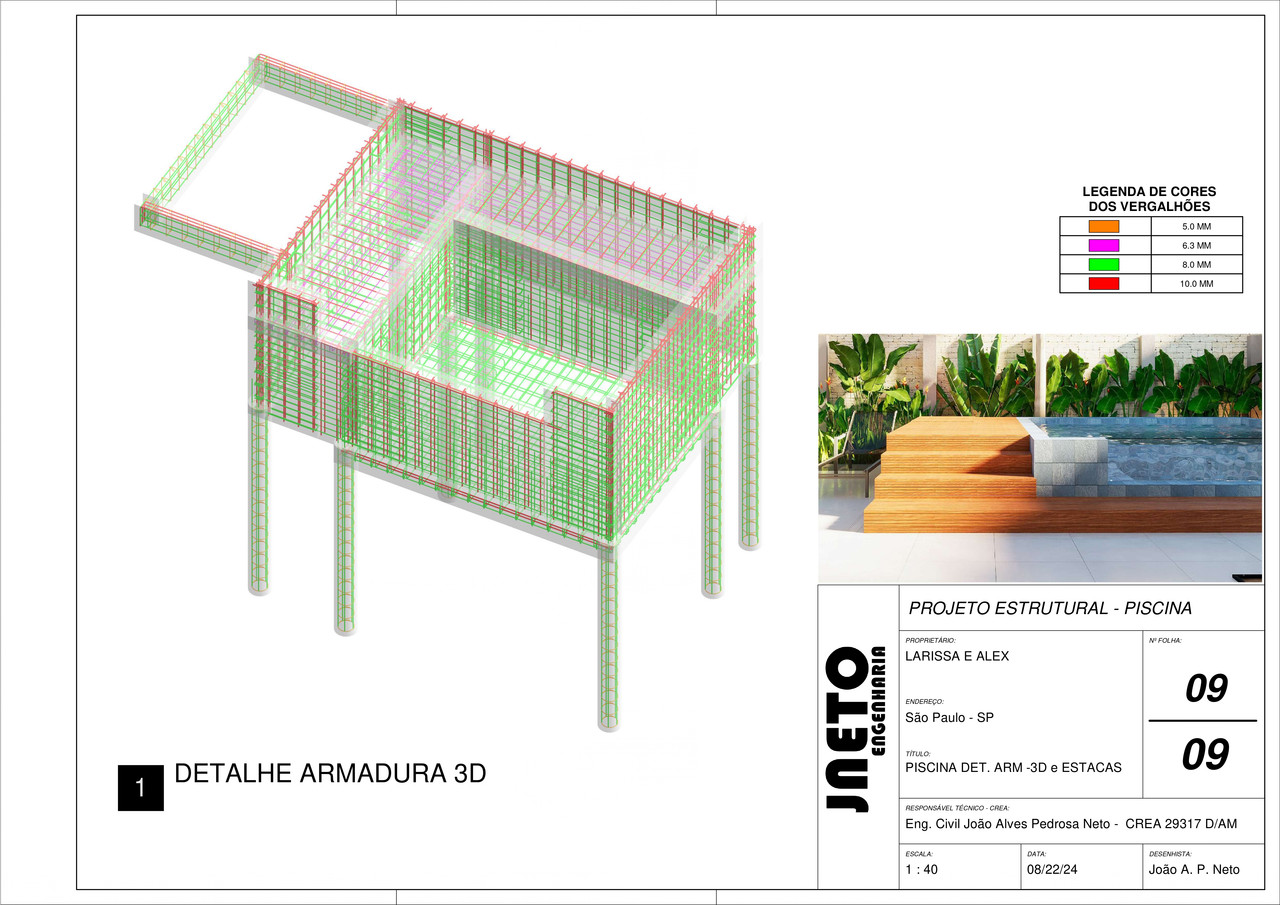 Projeto de piscina do aluno João Neto