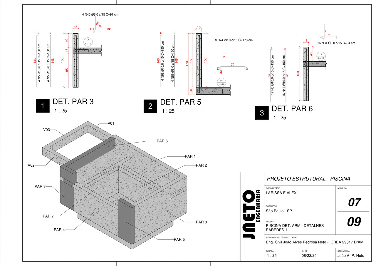 Projeto de piscina do aluno João Neto