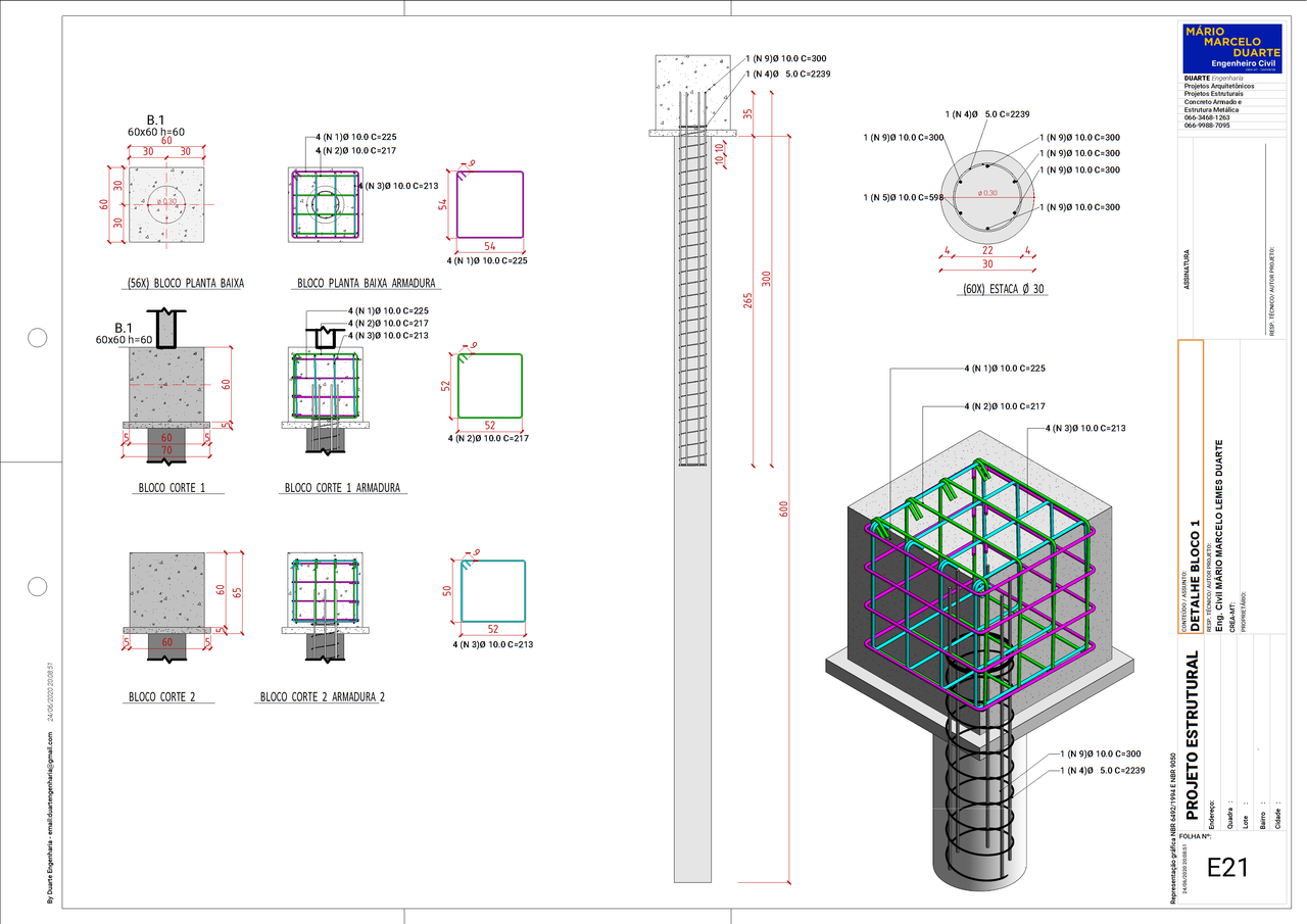 Prancha de fundação do aluno Mário